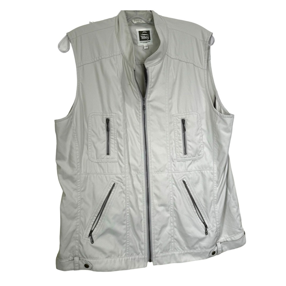 Tilley Utility Pocket Safari Lightweight Outdoor Hiking Travel Vest Nylon Tan L